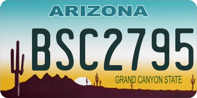 AZ license plate BSC2795