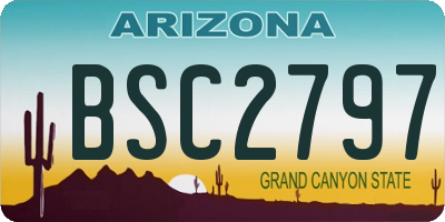 AZ license plate BSC2797