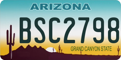 AZ license plate BSC2798