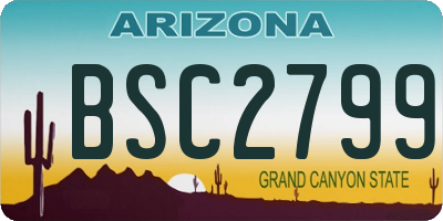 AZ license plate BSC2799