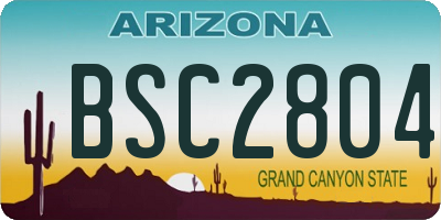 AZ license plate BSC2804