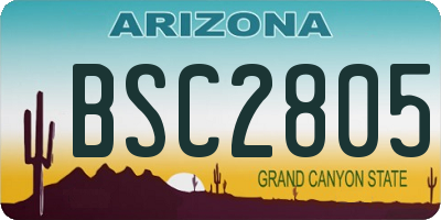 AZ license plate BSC2805