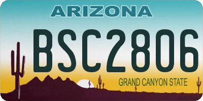 AZ license plate BSC2806