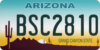 AZ license plate BSC2810