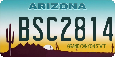 AZ license plate BSC2814