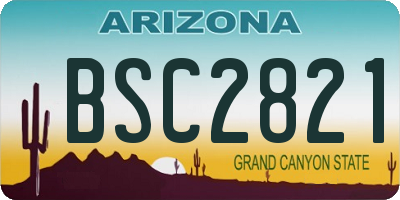 AZ license plate BSC2821