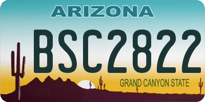 AZ license plate BSC2822