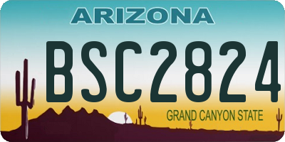 AZ license plate BSC2824