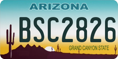 AZ license plate BSC2826