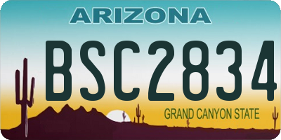 AZ license plate BSC2834