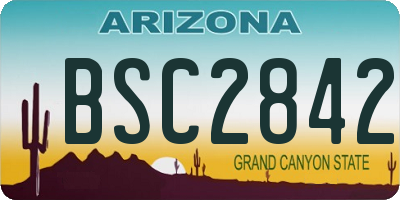 AZ license plate BSC2842