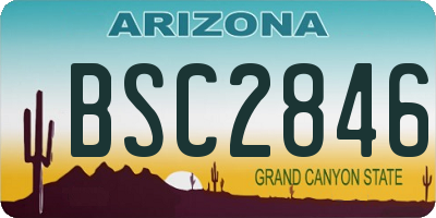 AZ license plate BSC2846