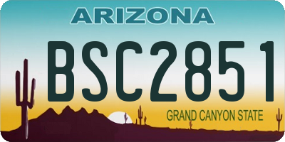 AZ license plate BSC2851