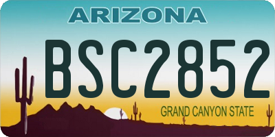 AZ license plate BSC2852