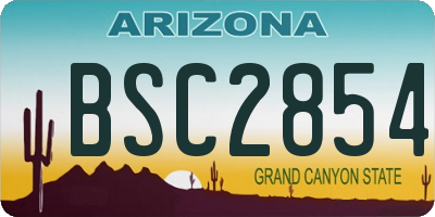 AZ license plate BSC2854