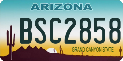 AZ license plate BSC2858