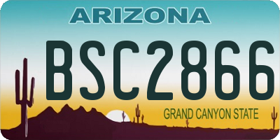 AZ license plate BSC2866