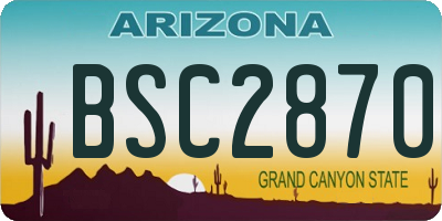 AZ license plate BSC2870