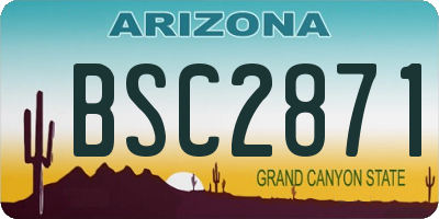 AZ license plate BSC2871