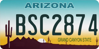 AZ license plate BSC2874