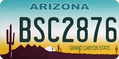 AZ license plate BSC2876