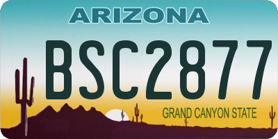 AZ license plate BSC2877