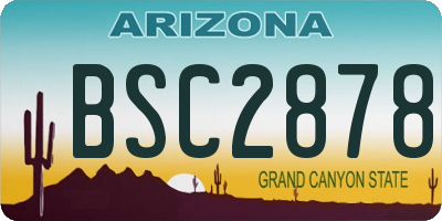 AZ license plate BSC2878