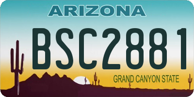 AZ license plate BSC2881