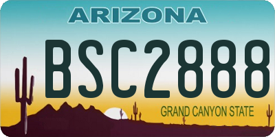 AZ license plate BSC2888