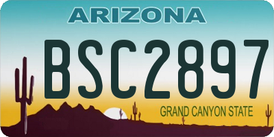 AZ license plate BSC2897