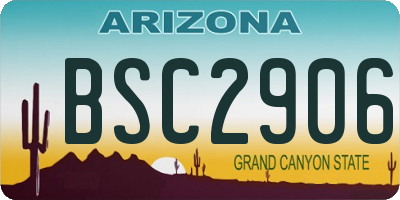 AZ license plate BSC2906