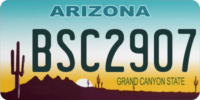 AZ license plate BSC2907