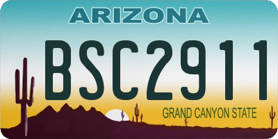 AZ license plate BSC2911