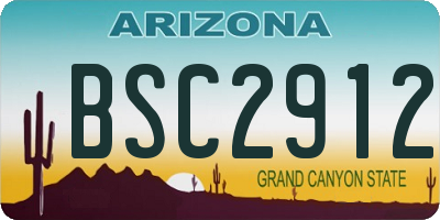 AZ license plate BSC2912