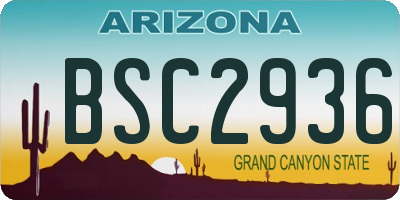 AZ license plate BSC2936