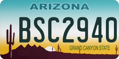 AZ license plate BSC2940