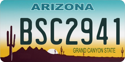 AZ license plate BSC2941