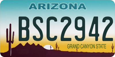 AZ license plate BSC2942