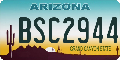 AZ license plate BSC2944