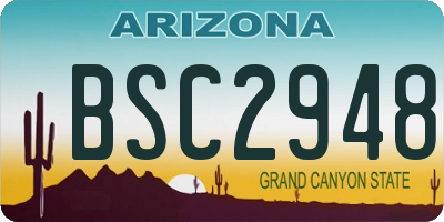 AZ license plate BSC2948