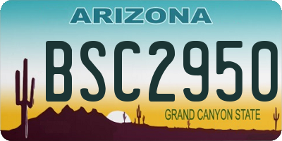 AZ license plate BSC2950