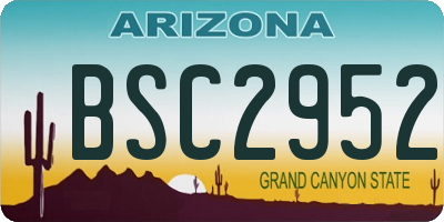 AZ license plate BSC2952