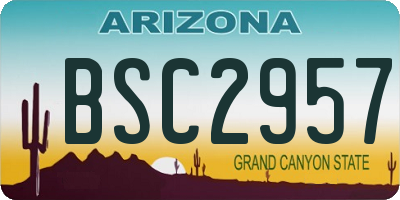 AZ license plate BSC2957