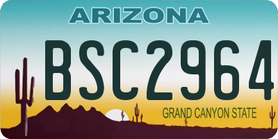 AZ license plate BSC2964