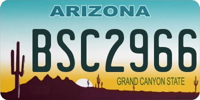 AZ license plate BSC2966