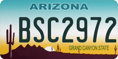 AZ license plate BSC2972