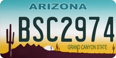 AZ license plate BSC2974