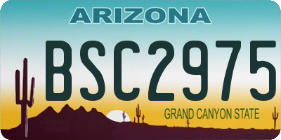 AZ license plate BSC2975