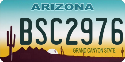 AZ license plate BSC2976