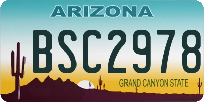 AZ license plate BSC2978